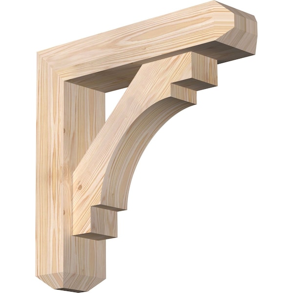 Ekena Millwork Merced Craftsman Smooth Bracket w/ Offset Brace, Douglas Fir, 5 1/2"W x 22"D x 22"H BKT0604X22X22MRC04SDF - main